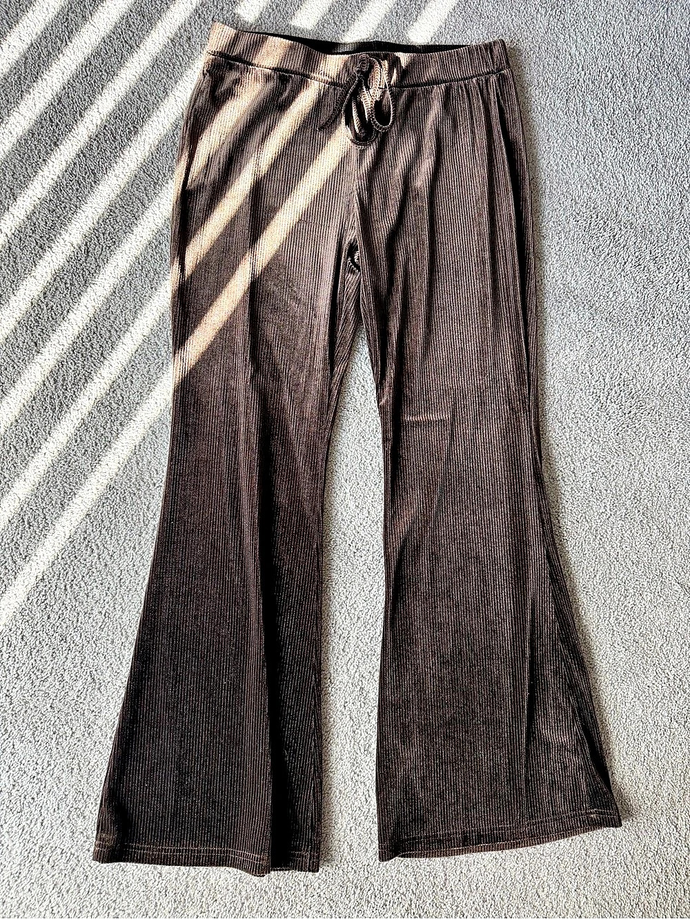 Velvet Flare Pull-On Pants • Rich Chocolate Brown, Size XL (A large Size Fit)